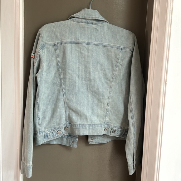 Levi Strauss & CO. Lightning Bolts Chevron Patches Light Wash Denim Jacket Large - Picture 2 of 11